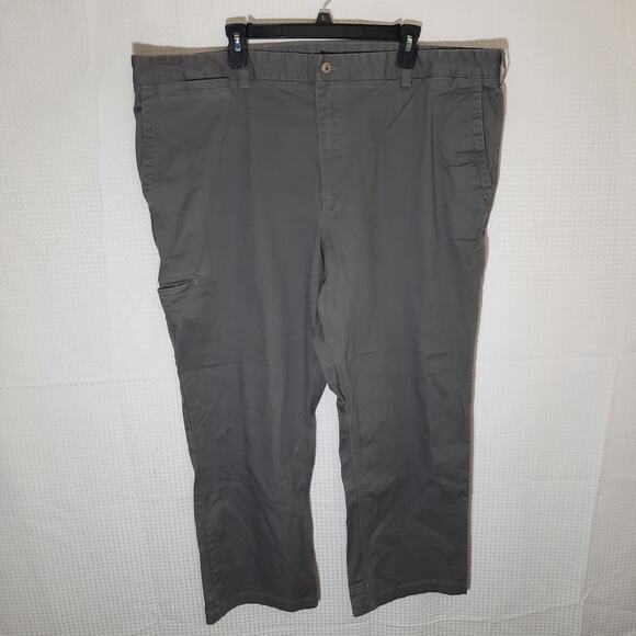 Duluth Trading 46x30 Flex Ballroom Khakis Pants Mens Gray Stretch Cotton - Picture 1 of 8